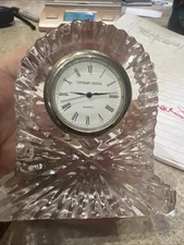 Tipperary Irish Crystal Quartz Desk Clock Paperweight 3" - Working