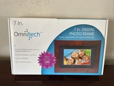 Omnitech 7" Digital Photo Frame Cherry Wood w/ Black Matt Mint in the Box