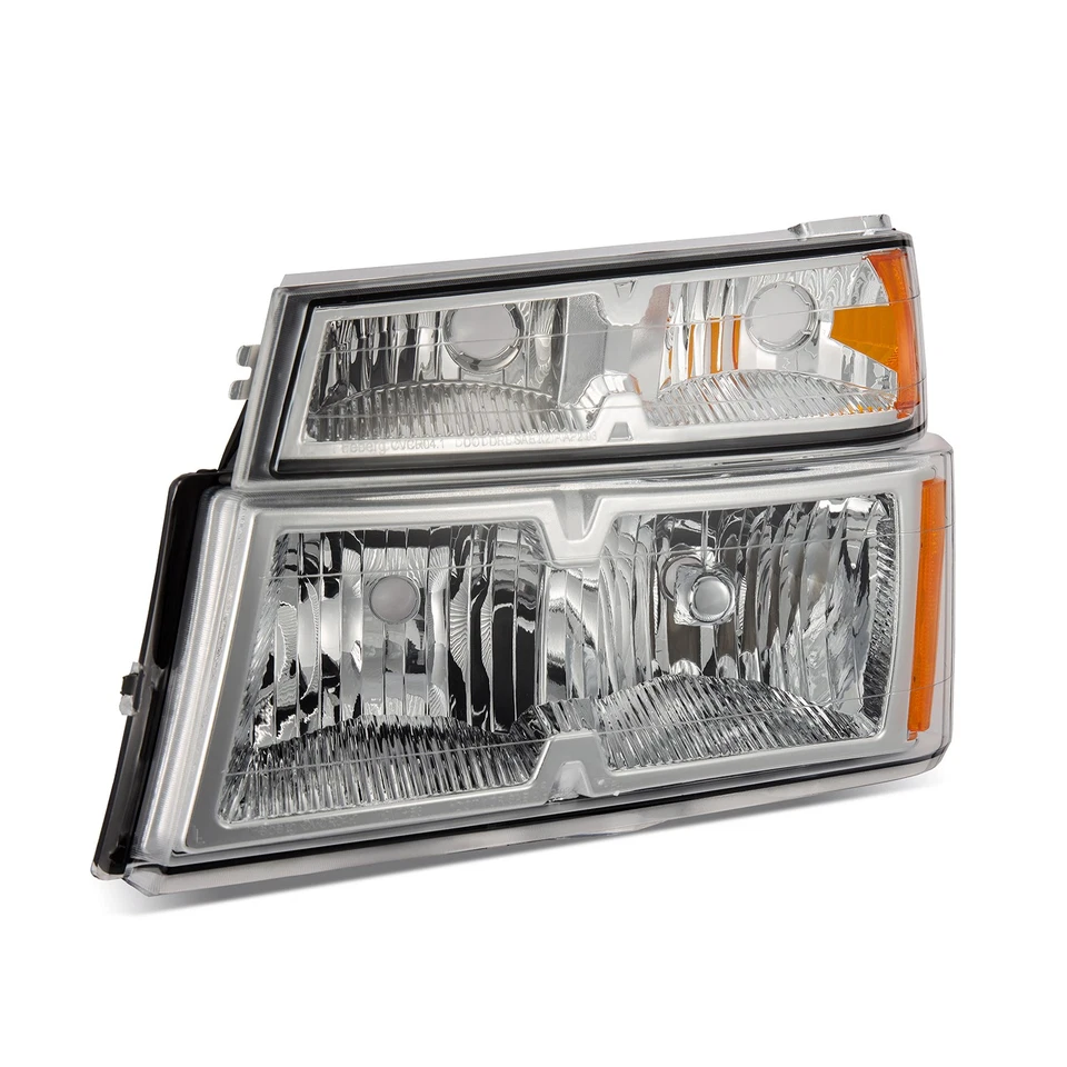 (No Bulb)For 2004-2012 Chevy Colorado Chrome Headlights+Corner Lamps Set - Image 3 of 4
