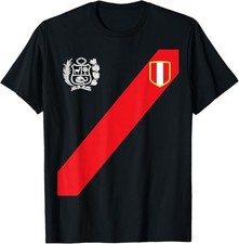 NEW LIMITED Peruvian Flag Escudo Retro Soccer T-Shirt - Best Quality