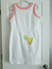 Lilly Pulitzer Vintage White Label MARTINI COCKTAIL Shift Dress 12 RARE UNICORN