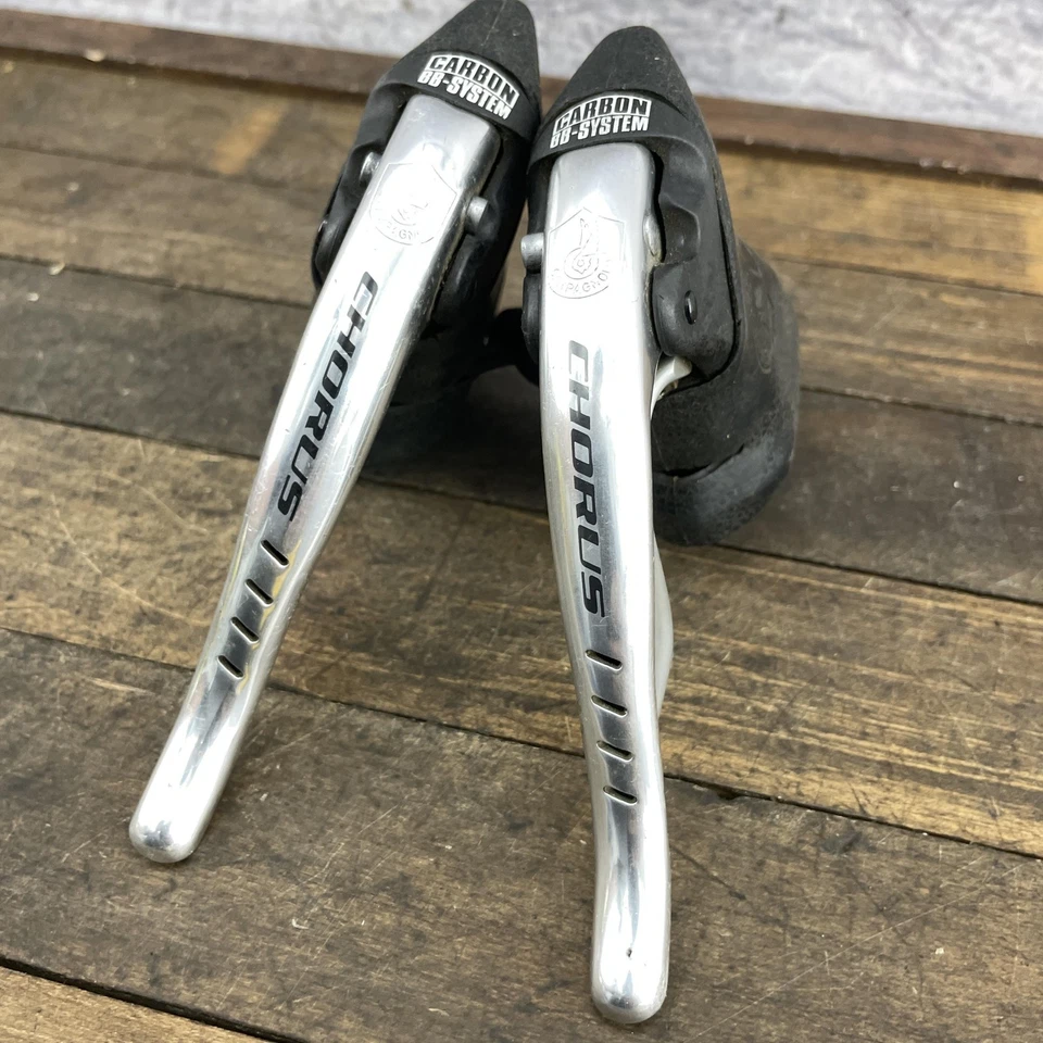 Vintage Campagnolo Chorus Shifters 3x8 Ergopower Carbon BB-System Shift Levers - Image 3 of 4