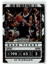 2020 Panini Contenders Draft Picks #41 CJ McCollum Game Ticket Green Explosion