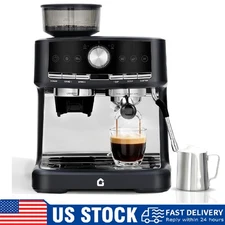 20 Bar Professional Espresso Machine Coffee Maker with Milk Frother & Grinder
