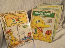 Vintage Sesame Street Library Complete Vol 1-15  ABC Storybook Hardcover Set