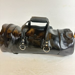 Vintage Harley-Davidson Black Leather Duffle Bag Motorcycle Travel Biker Luggage