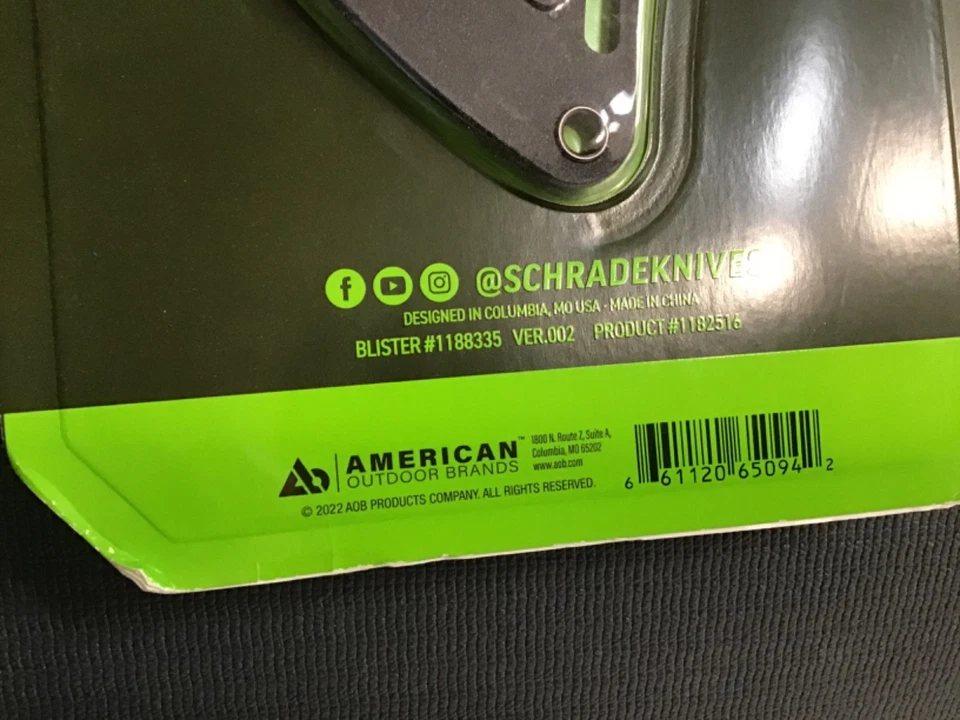 Schrade LeROY Fixed Knife 10.37" AUS-8 Steel Full Blade Black TPR Handle - Image 4 of 4