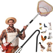 Frebuta Chicken Catcher Net 75in Extra Long Handle Poultry Hook