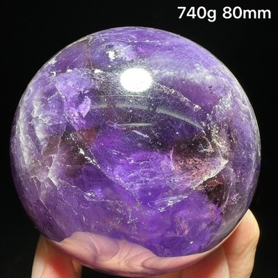 Natural Amethyst Crystal Quartz Stone Sphere Reiki Healing Gemstone