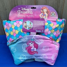 NEW-Disney Princess Swim Trainer Life Jacket - Child 33-55 lbs Pink Blue