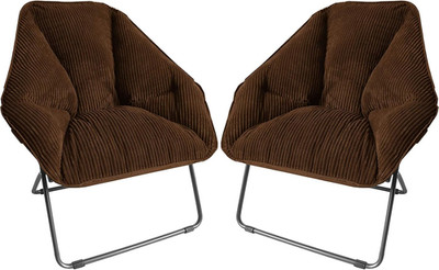 Foldable Hexagon Corduroy Chairs - Portable Soft Seating for Any Room (Set of 2)
