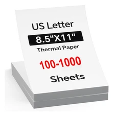 Thermal Paper 8.5''x11'' Letter Size Sheets for Portable Printer M08F M832 M834