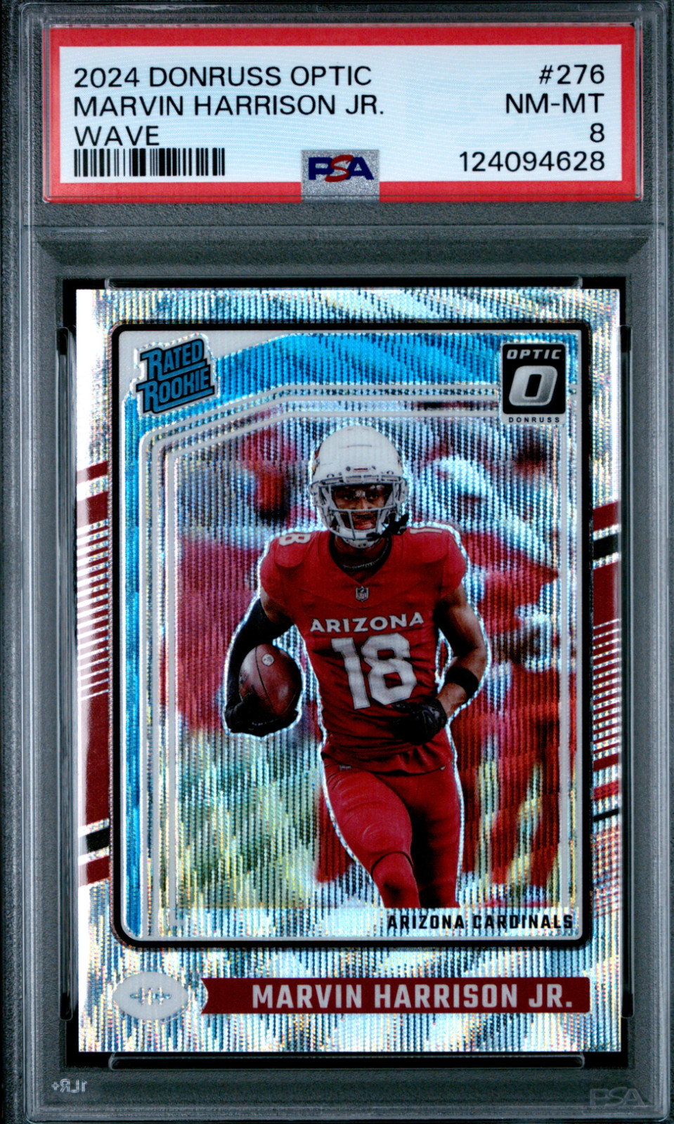 2024 PANINI DONRUSS OPTIC #276 MARVIN HARRISON JR. WAVE /300 PSA 8