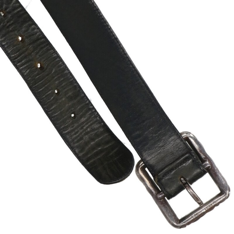 Chrome Hearts BLT SCRLREC Rectangle Scroll Leather Belt Black and Silver 32 inch thumbnail 5