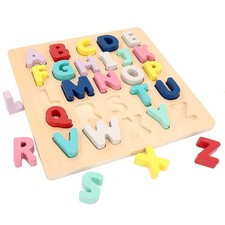 LEO  FRIENDS: Wooden Chunky Alphabet Puzzle - 27 Piece Set -Ages 3 