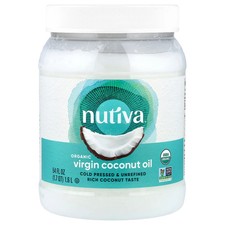 Nutiva Organic Virgin Coconut Oil 54 fl oz 1 6 L B Corp, BPA-Free, Hexane-Free,