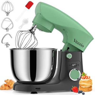 Vezzio kleiner Standmixer, 1500 W 10 Geschwindigkeiten Küchenmixer zum Backen, grüngrau 
