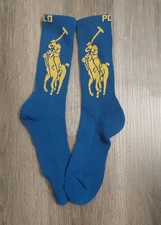 POLO RALPH LAUREN Blue BIG PONY Cotton Blend Crew Socks 10-13 NWT