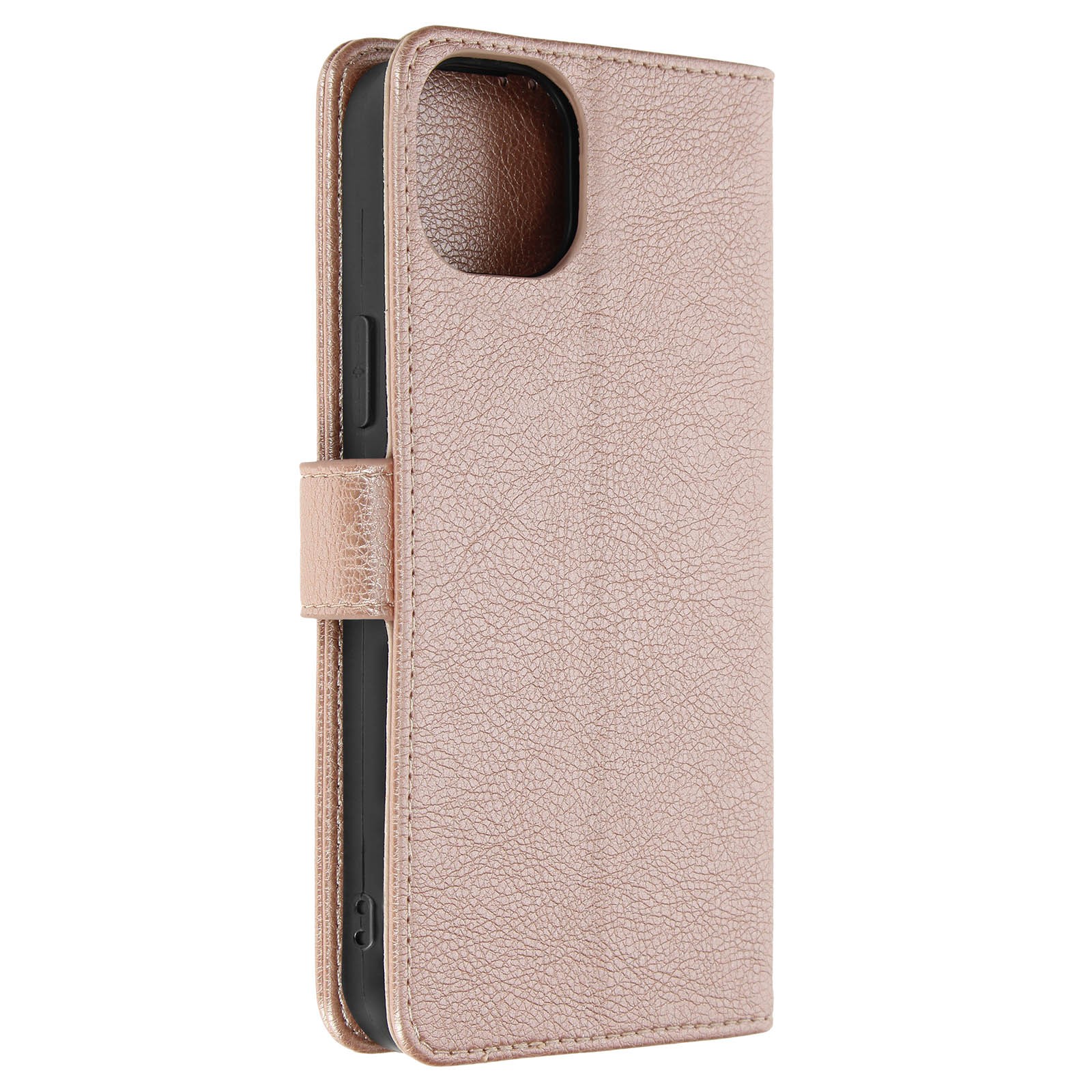 Étui iPhone 15 rose Avizar à clapet portefeuille en simili cuir avec support
