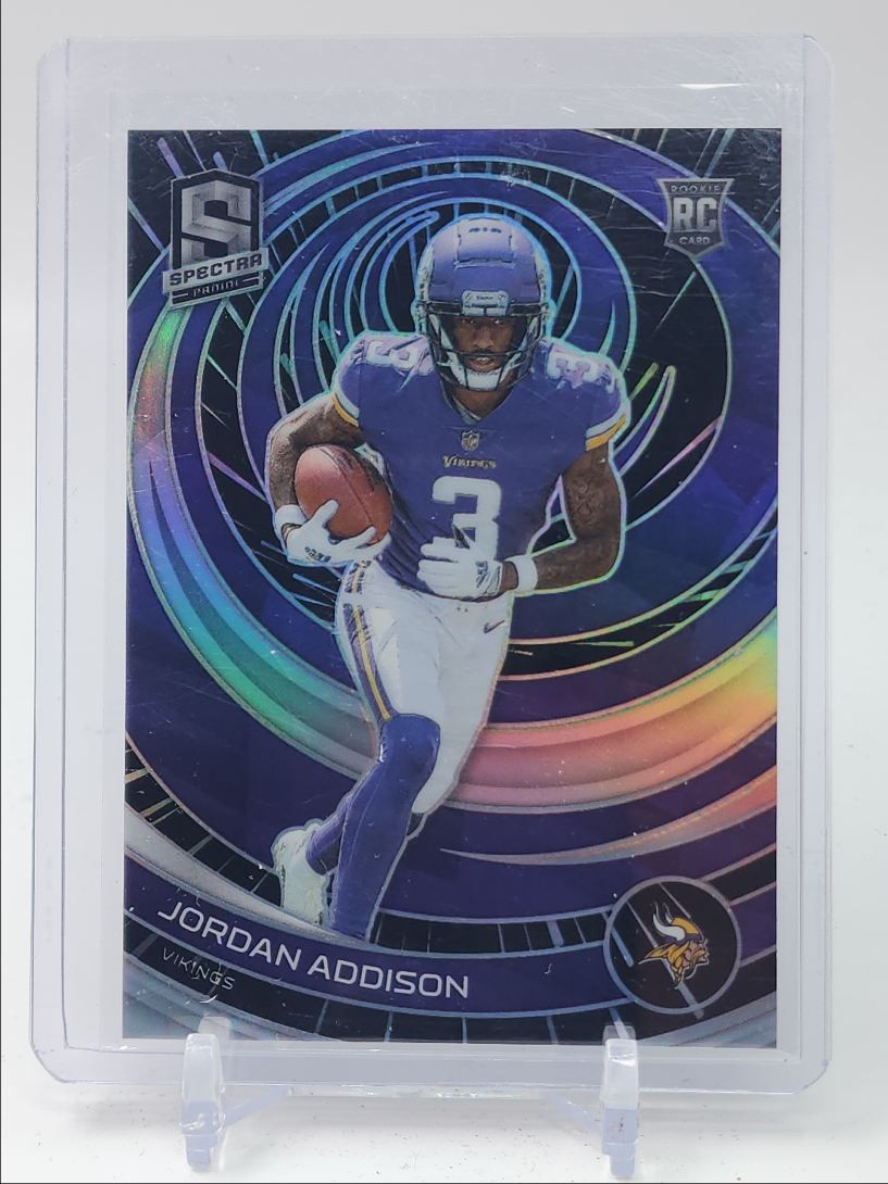 JORDAN ADDISON 2023 SPECTRA ROOKIE HYPER PRIZM VIKINGS #129 RC /75 Q5700