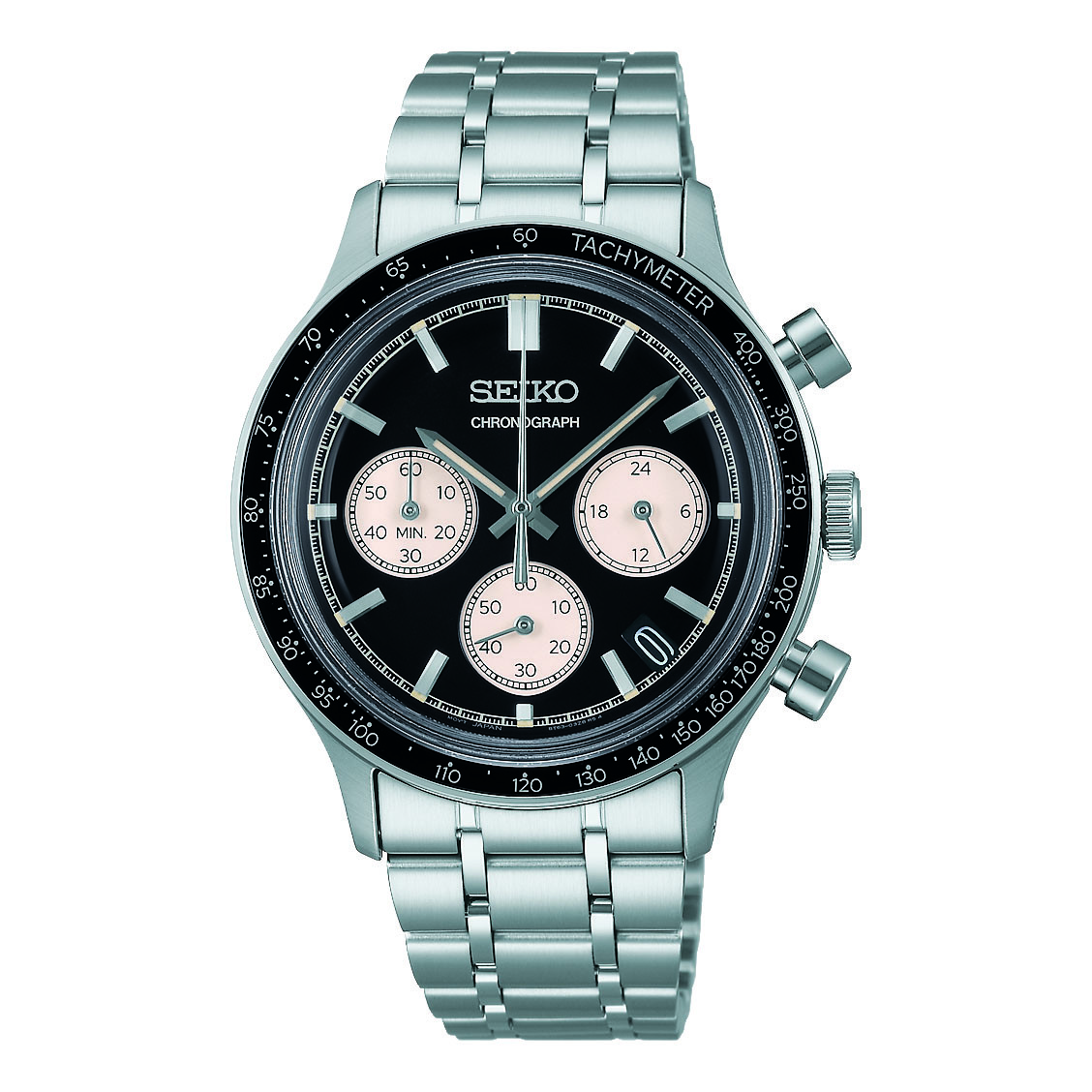 Seiko Men's Watch Chronograph Black Chrono SSB479P1 - Image 3