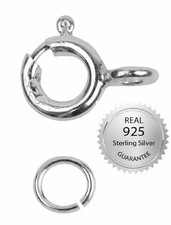 2Pcs Sterling Silver 5mm Closed Bolt Ring Clasp  4mm Jump Ring Necklace Repair