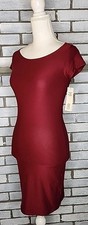 NWT No Boundaries Junior's Short Sleeve Lightweight Bodycon Dress Sz XXS Merlot 