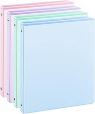 0.5'' 3-Ring-Binder with Pockets, 100 Sheets Capacity, 1/2 Inch Binders Fits 11"