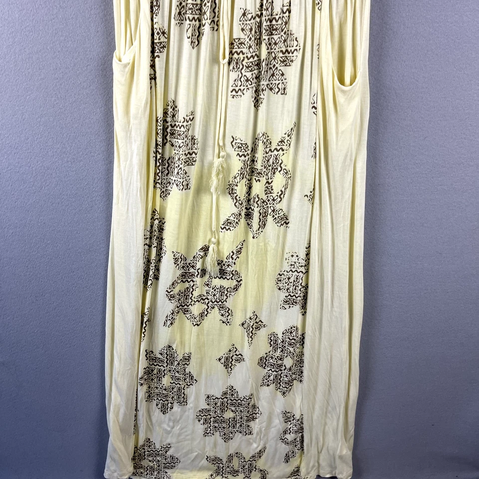 Juicy Couture цветочный кисточки макси платье женщин средний желтый Джерси гавайский - Изображение 3 из 4