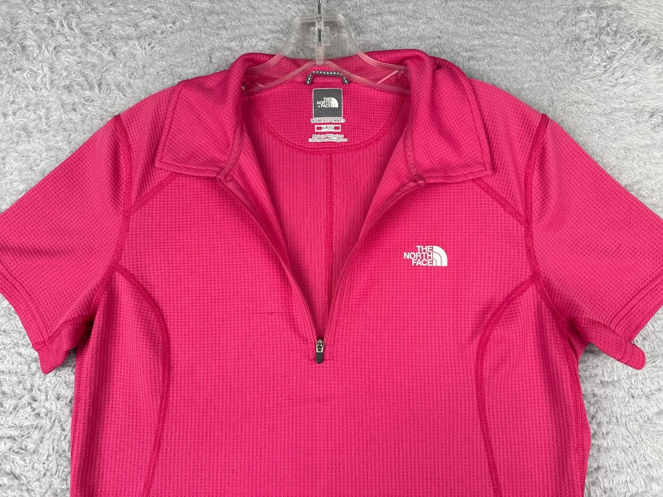 Camiseta de ciclismo The North Face para mujer extra grande rosa 1/4 cremallera poliéster vaporwick Foto 4 de 4
