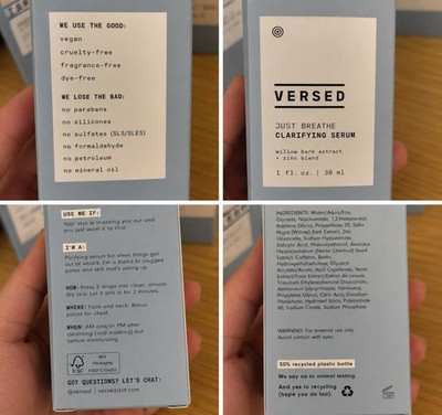 Versed Just Breathe Clarifying Facial Serum - Blend of Antioxidants, Niacinamide