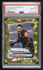 2025 Topps Chrome WWE Sapphire Edition Gold 3/50 Rhea Ripley PSA 10 GEM MT 01wt