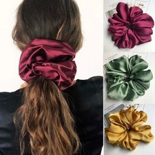 Oversized Satin Scrunchies for Women Girls Large Elastic Hair Ties Ponytail Hold