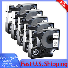 5x Black on White Permanent Polyester 3/8