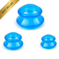Silicone Cupping Therapy Set 3 Pcs Massage Kit for Deep Tissue Body Pain Relief