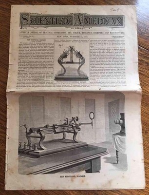 Scientific American October 1878 Weekly Journal New Electrical Diapason Antique