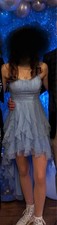 Light blue Formal Prom Dress Size 1 Size 2 Glittery Layered Multi length