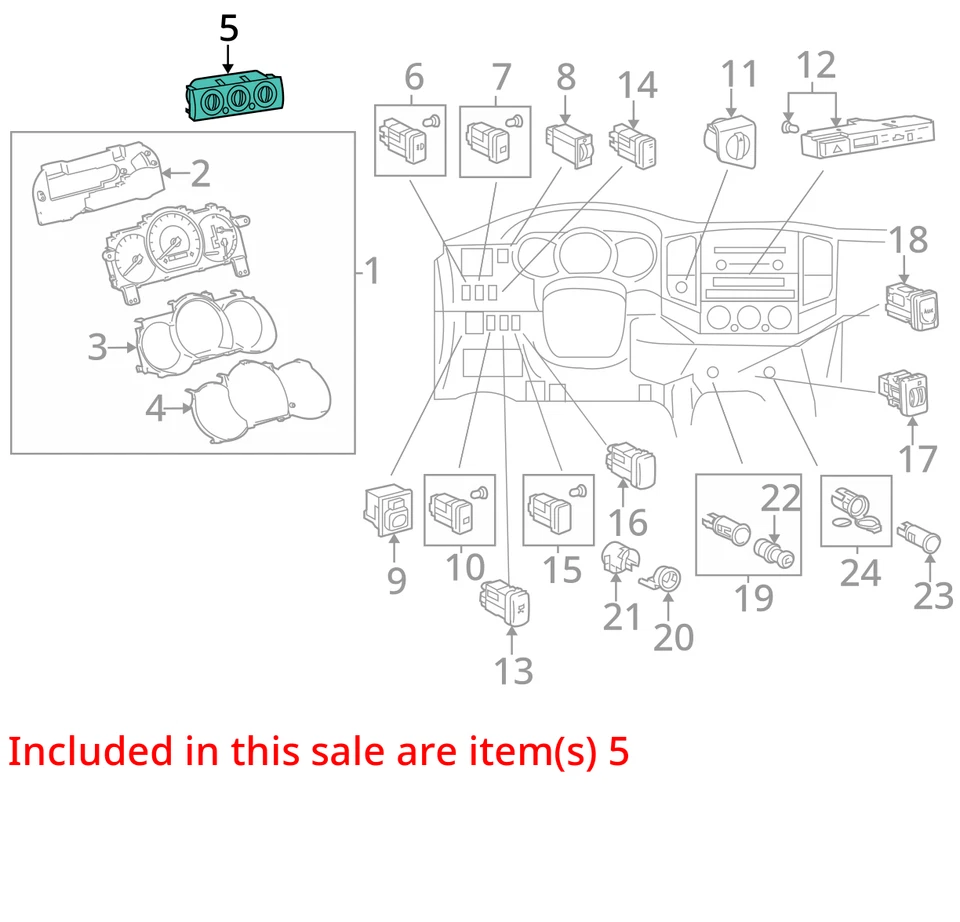 OEM Climate Control Excluding SR5  05-10 Toyota TACOMA 1406539 - Image 3 of 4