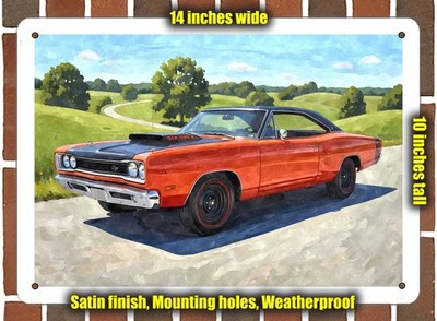 Metal Sign - 1969 1 2 Dodge Coronet Super Bee A12 Watercolor - 10x14
