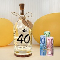 Led Flaschenlicht Personalisiert 40. Geburtstag Geschenk Geldgeschenke FüR Frau