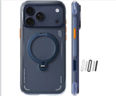 TORRAS Ostand Q3 Air for iPhone 17 Pro Max Case with 360 Magnetic Stand Blue --
