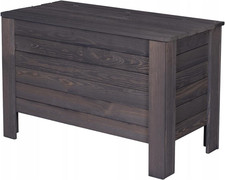 Cassapanca Da Giardino in Legno 80X52X40 Cm 166 L Pino Massello Grigio Box Porta