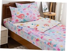 Mermaid Printed Zipper Bedding Sets Lightweight Microfiber Twin Multicolor