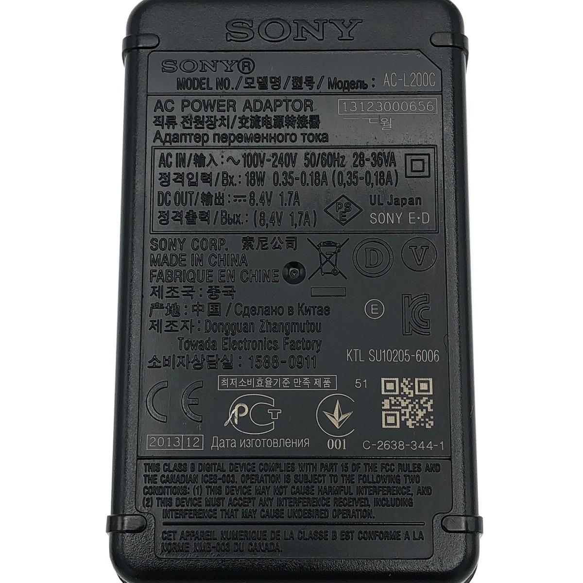 Genuine Sony AC Power Supply Adapter for Sony PXW-Z90V PXW-X70 FDR