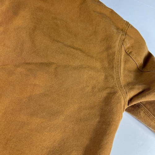 Carhartt Duck Canvas Quilted Jacket Youth Small 7-8 Tan Full Zip Hooded Bomber - Picture 2 of 16