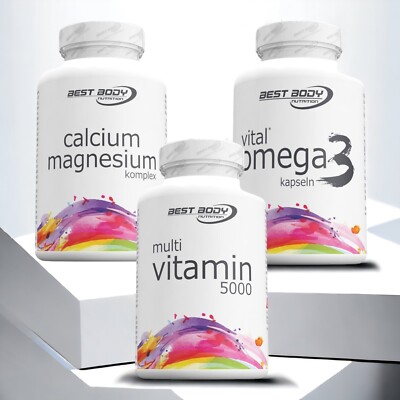 Best Body Nutrition Multi 5000 + Vital Omega 3 + Calcium Magnesium Kapseln 