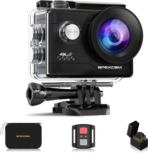Apexcam 4K WiFi 20MP Action Cam Ultra HD Sports Cam Impermeabile Sott’acqu - Foto 1 di 8