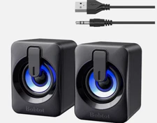 Computer Speaker USB Powered Portable Mini Bluetooth Subwoofer with RGB Lights