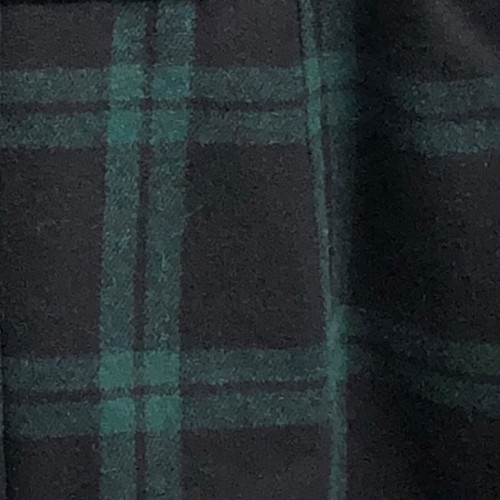 BRIT TARTAN PEA COAT - Wool Blend Plaid Jacket Old Navy Green Black Womens VTG - Picture 2 of 10