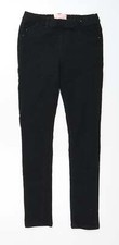 NEXT Girls Black Cotton Blend Skinny Jeans Size 11 Years Reg